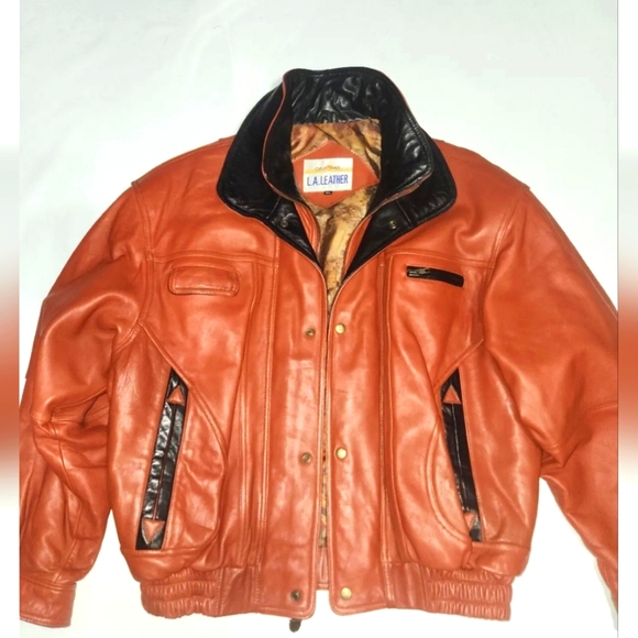 LA Leather vintage rust colored jacket size xl - Picture 1 of 8
